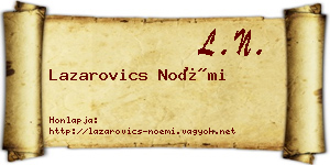 Lazarovics Noémi névjegykártya
